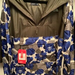 The North Face Blue and Gray Floral Anorak
